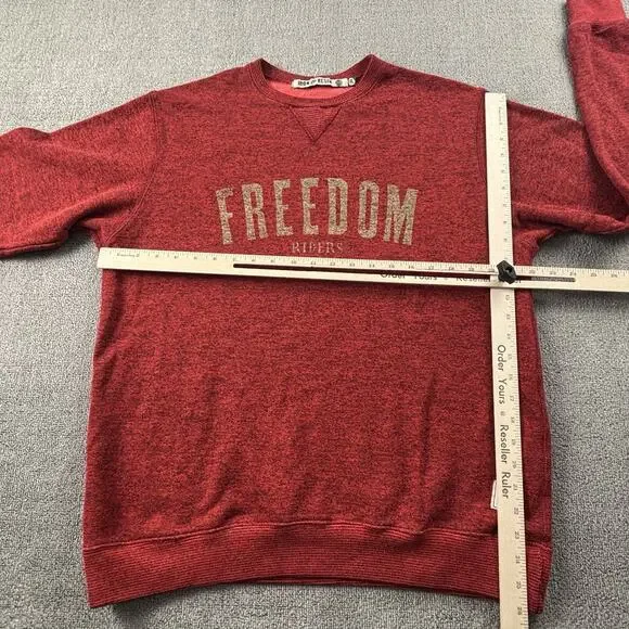 Iron And Resin Sweater Adult Extra Large Red Long Sleeve Casual Moto Men's - Picture 9 of 13